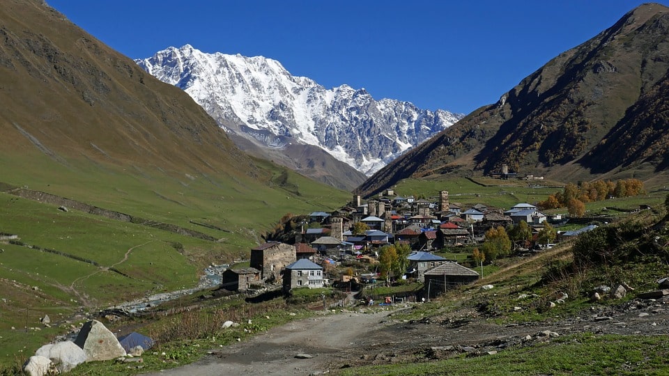 Ushguli village in Upper Svaneti, Georgia