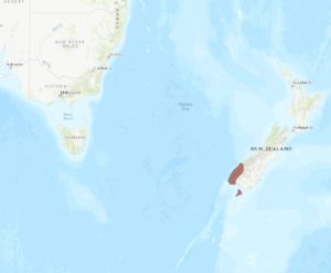 kakapo range and habitat map