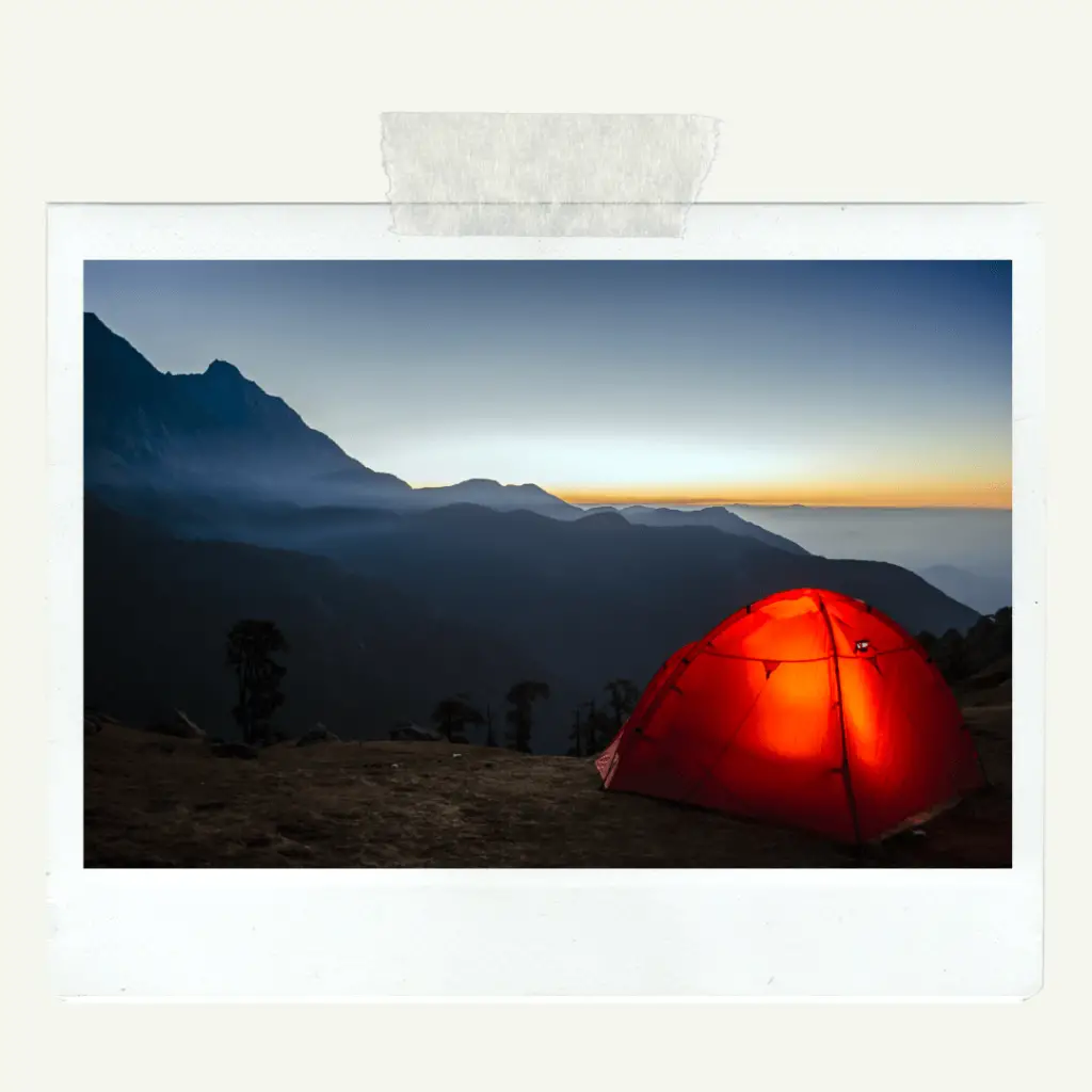 wild camping in the mountains
