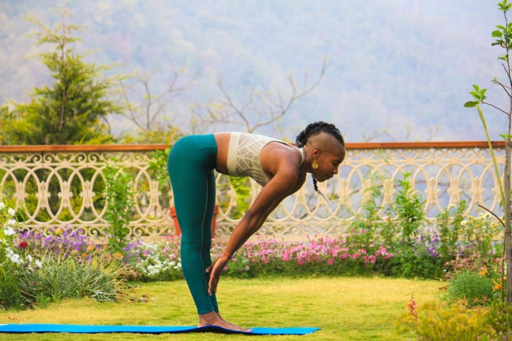 woman doing yoga poses